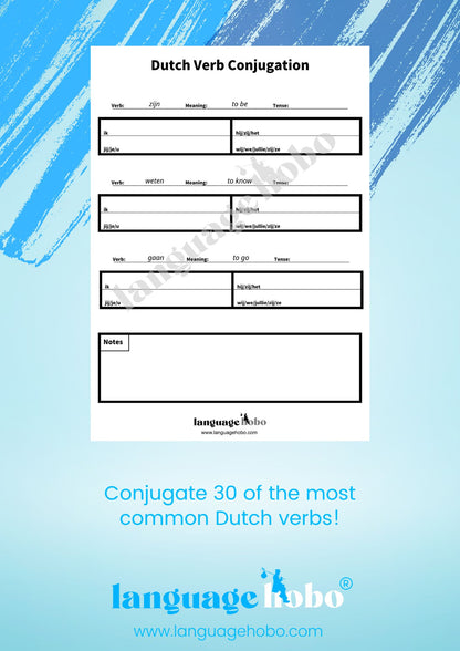 Dutch Verb Conjugation Practice: [PDF Download]