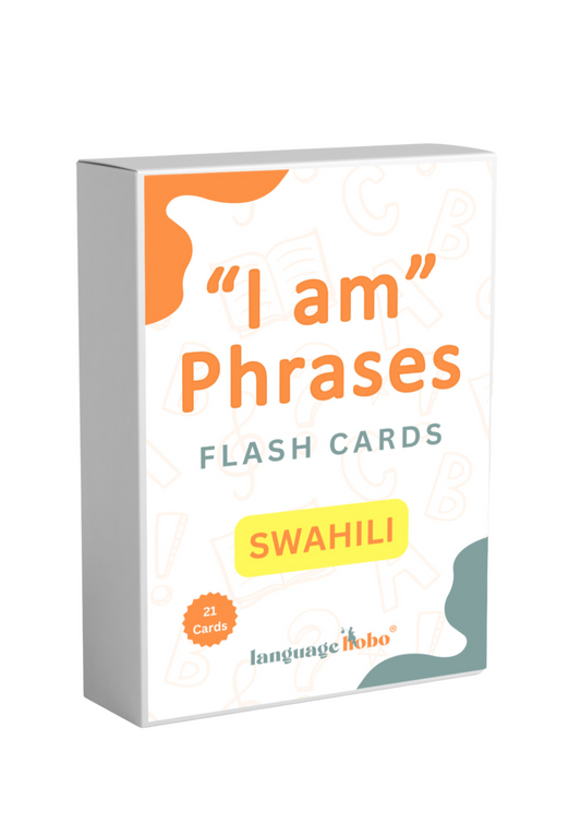 "I am" Phrases - Flash Cards: Swahili